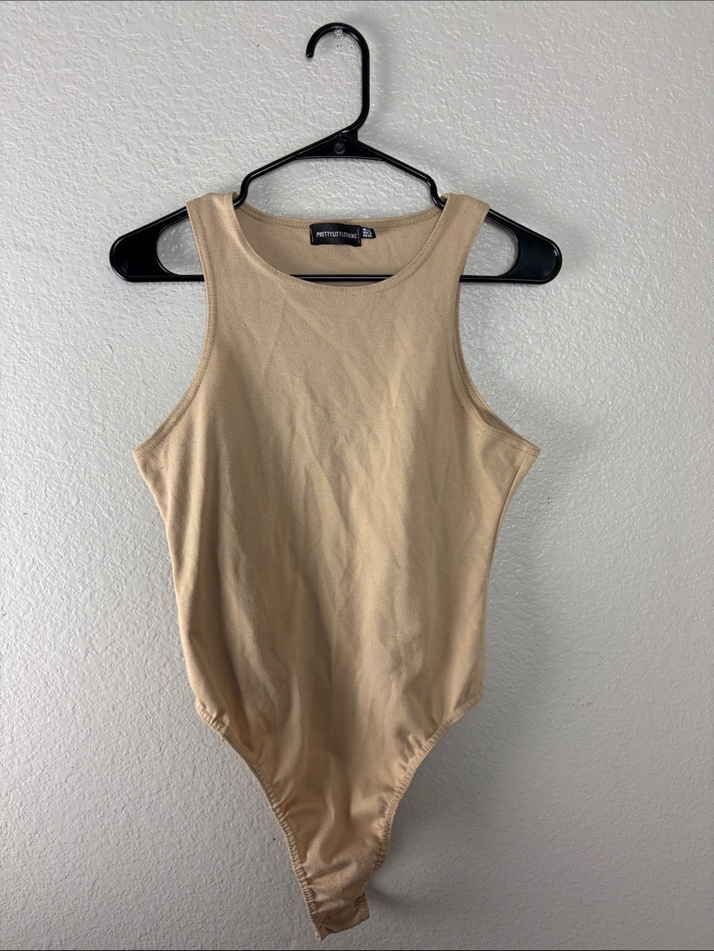 PrettyLittleThing Tan Beige bodysuit size 8